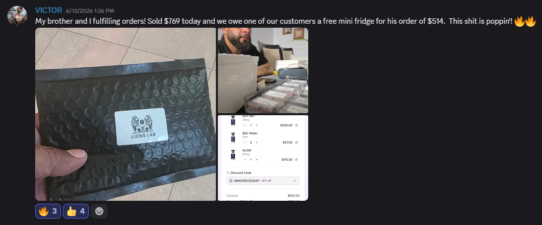 $769 sold in a day fulfilling orders