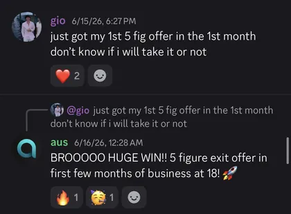 First 5-figure offer, with Austin’s reply